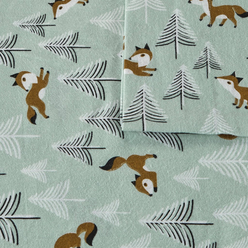 Intelligent Design Cozy Soft Cotton Flannel Printed Sheet Set Twin XL