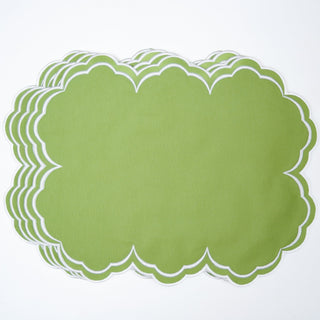 AQUELLE GREEN RECTANGLE FABRIC PLACEMAT (Set Of 4)