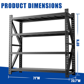 5000LBS Industrial Shelving for Warehouse with Adjustable Metal Shelves - Black
