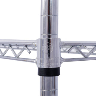 7 Tier Metal Storage Shelf with Adjustable Wire Shelving - Black, White or Pearl Silver