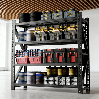 5000LBS Industrial Shelving for Warehouse with Adjustable Metal Shelves - Black