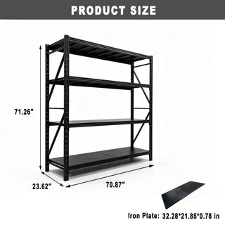 4-Tier Heavy Duty Storage Shelving Unit with 6000 LBS Capacity - Metal