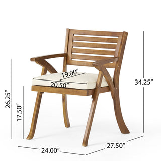 Teak Outdoor Dining Set with Coffee Table and 2 Chairs - Acacia Wood