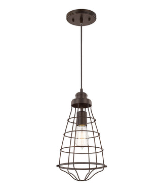 8"W Daudin 1-Light Pendant Burnished Bronze