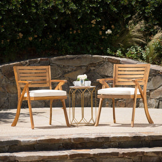 Teak Outdoor Dining Set with Coffee Table and 2 Chairs - Acacia Wood