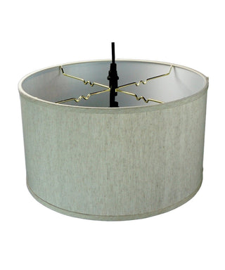 16"W 2 Light Swag Plug-In Pendant Textured Oatmeal with Diffuser Black Cord