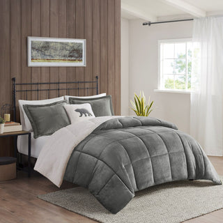 Woolrich Alton Plush to Sherpa Down Alternative Comforter Set Full/Queen 1 Comforter:86""W x 86""L 2