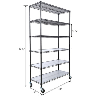 6 Tier Heavy Duty Metal Shelf Wire Shelving Unit