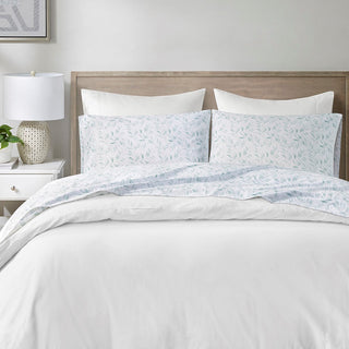 Madison Park Essentials 200 Thread Count Printed Cotton Sheet Set Queen 1 Flat Sheet:90""W x 102""L