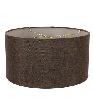Chocolate Burlap Shallow Drum Lampshade 18"x18"x10"