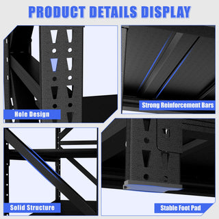 5000LBS Industrial Shelving for Warehouse with Adjustable Metal Shelves - Black