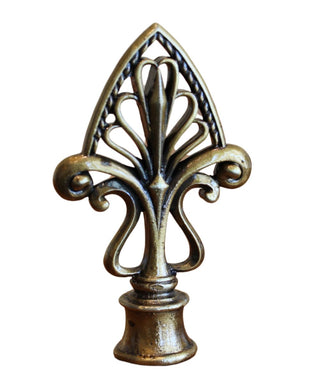 Vintage Filigree Lamp Finial Antique Brass, 3.2"h
