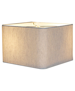 12x12x8 Rounded Corner Premiere Hardback Shallow Square Drum Lampshade Textured Oatmeal