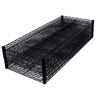 7 Tier Metal Storage Shelf with Adjustable Wire Shelving - Black, White or Pearl Silver