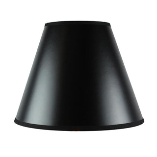 12"W x 10"H Bold Black with True Gold Lining Hard Back Empire Lampshade