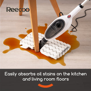 Steam Mop for Floor Cleaning with 10-in-1 Double-Sided Design - Plastic & Steel