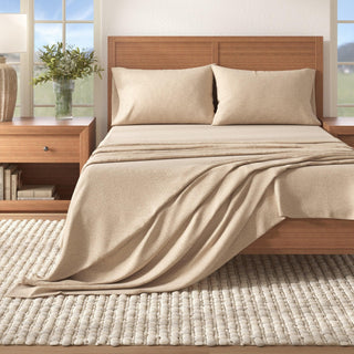Cotton Blend Anders Collection Sheet Set Twin Heathered Sand - Twin