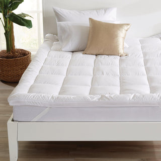 Great Bay Home Restful Sleep 2 inch mattress topper fitted on a mattress