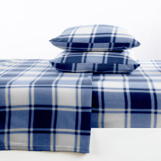Fleece Dara Collection Sheet Twin Plaid Navy - Twin