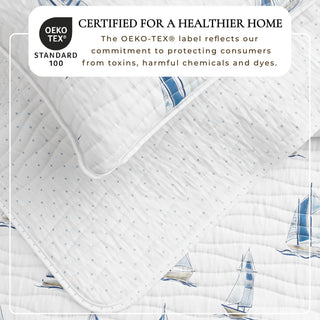 Coastal Blue Sailboat Quilt Set - Marzano Collection