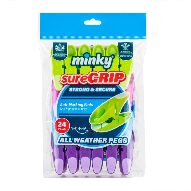 Minky Homecare SureGrip Clothespins - 24-Pack