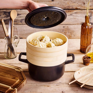 Alva Nori Enameled Cast Iron Dutch Oven with Steamer, 2.5-Qt