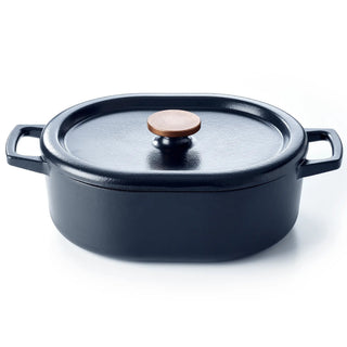 Alva Nori Enameled Cast Iron Oval Dutch Oven, 6-Qt