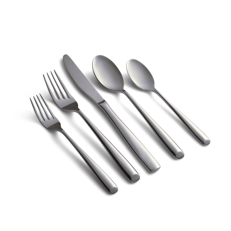 Cambridge Silversmiths Rachel Mirror 20-Piece Flatware Silverware Set, Stainless Steel, Service for 4, Includes Forks/Spoons/Knives