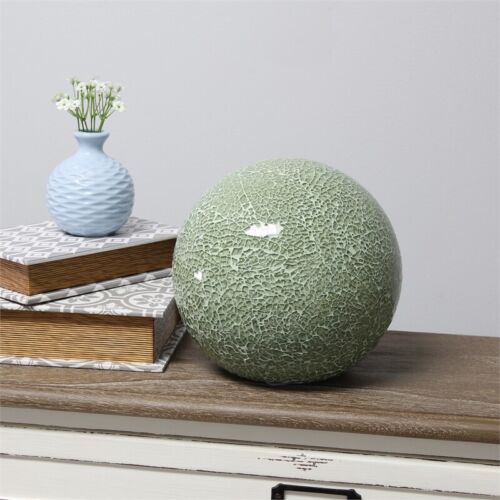 Simple Designs 8" Contemporary 1 Light Mosaic Stone Ball Table Lamp for Study, Living Room, Bedroom, Entryway, Sage Green