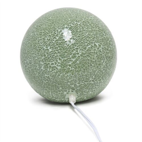 Simple Designs 8" Contemporary 1 Light Mosaic Stone Ball Table Lamp for Study, Living Room, Bedroom, Entryway, Sage Green