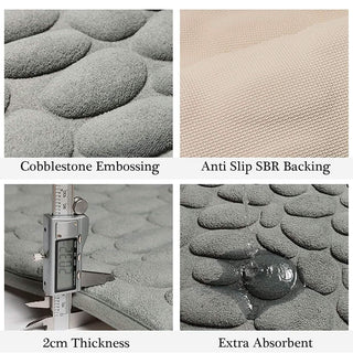 Soft Memory Foam Non Slip Cobblestone Embossing Bath Mat