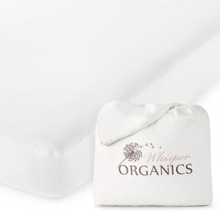Whisper Organics organic waterproof pique knit crib mattress cover