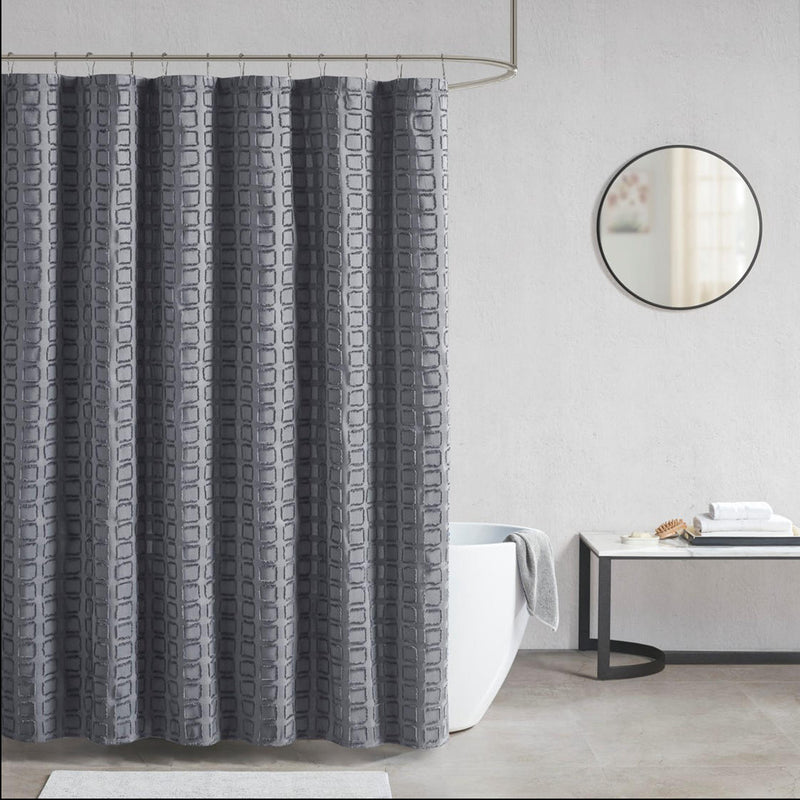 Home Outfitters Grey   Shower Curtain 72x72", Shower Curtain for Bathrooms, Modern/Contemporary