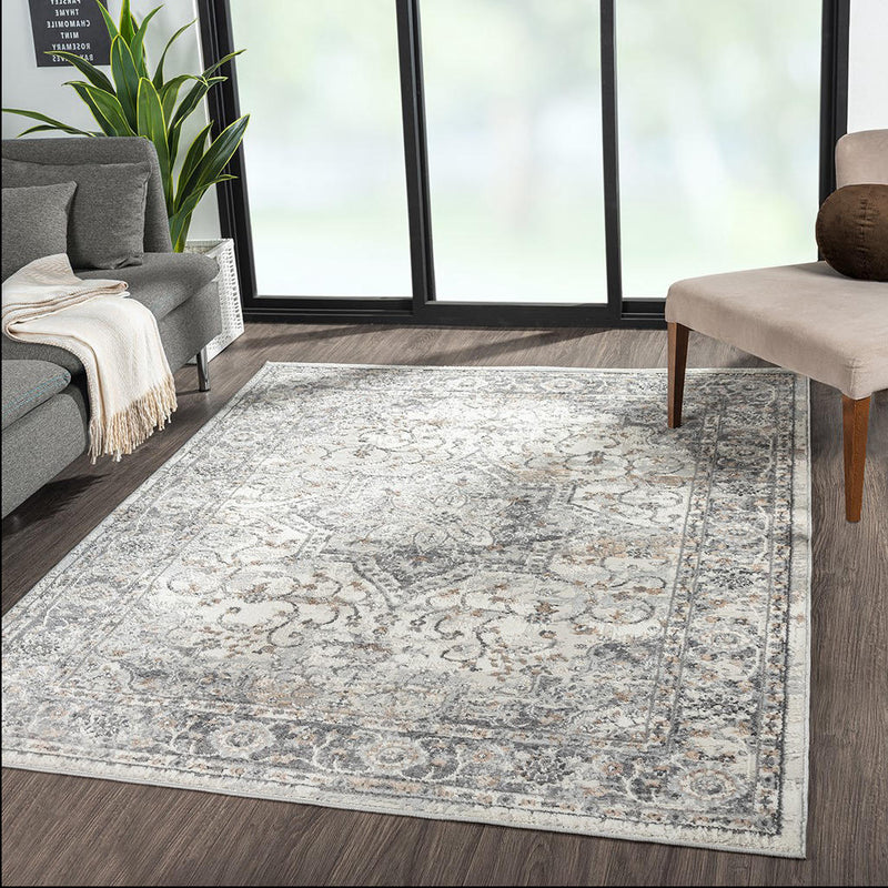 Home Outfitters Grey Medallion Woven Area Rug 5x7&