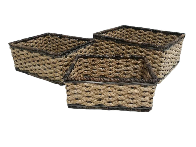 Home Outfitters S/3 Storage Bins, Natural Brown