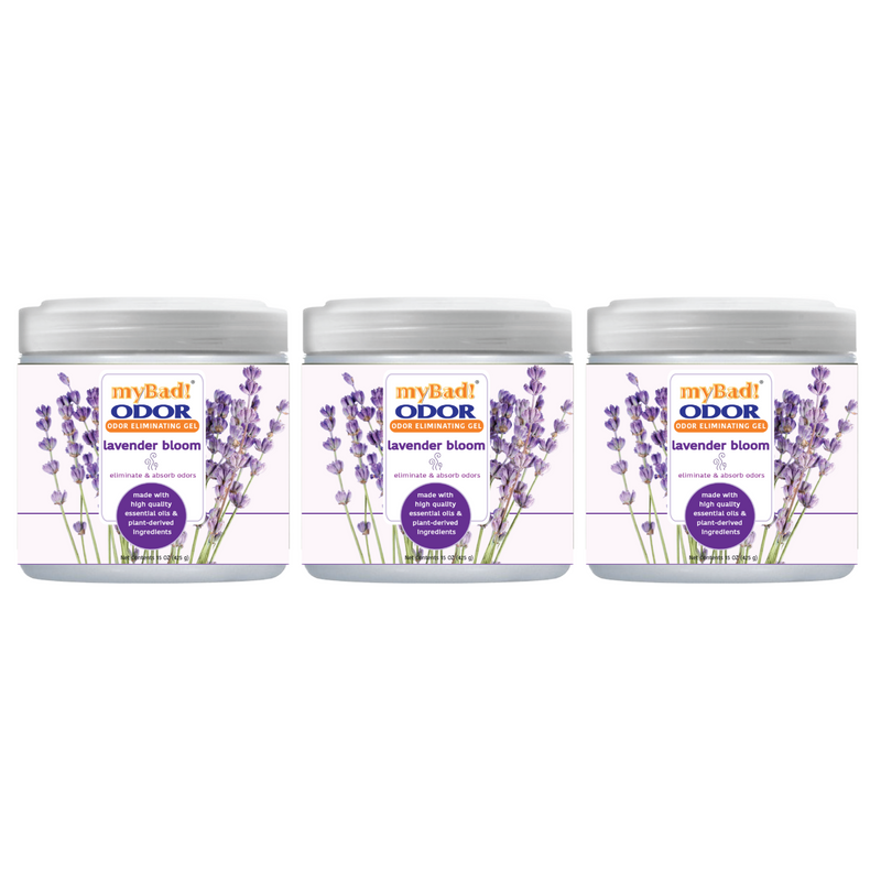 my Bad! Odor Eliminator Gel 15 oz - Lavender Bloom (3 PACK) Air Freshener - Eliminates Odors in Bathroom, Pet Area, Closets