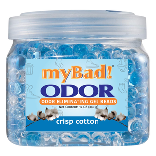my Bad! Odor Eliminator Gel Beads 12 oz - Crisp Cotton, Air Freshener - Eliminates Odors in Bathroom, Pet Area, Closets