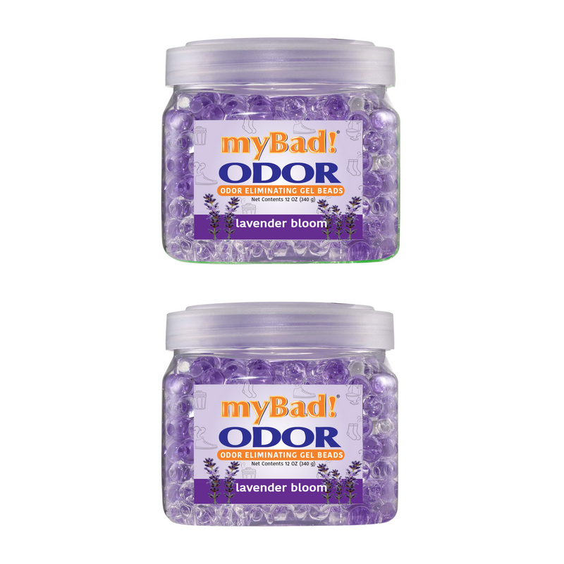 my Bad! Odor Eliminator Gel Beads 12 oz - Lavender Bloom (2 PACK) Air Freshener - Eliminates Odors in Bathroom, Pet Area, Closets