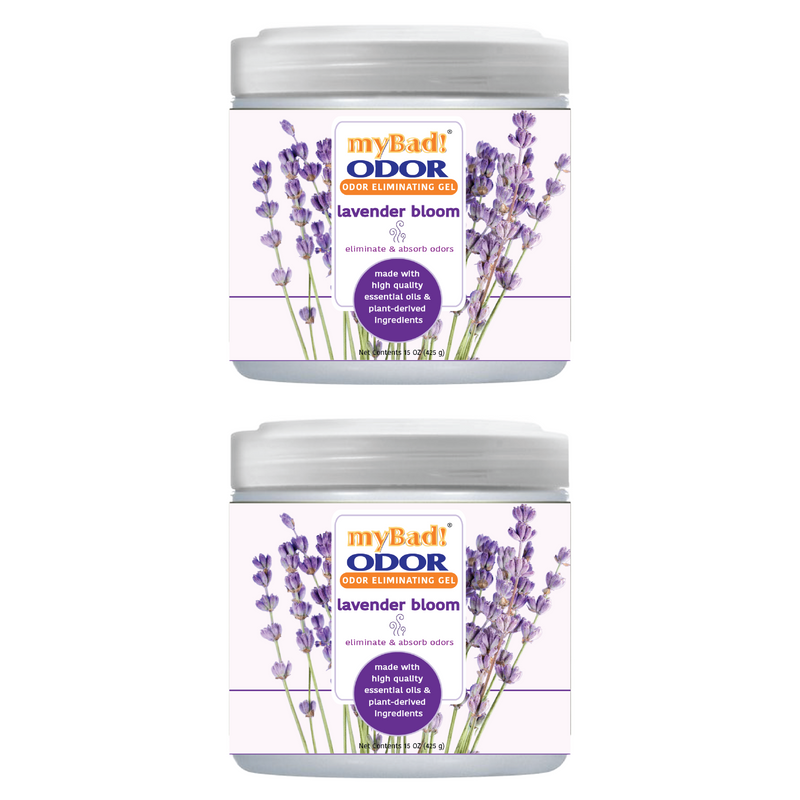 my Bad! Odor Eliminator Gel 15 oz - Lavender Bloom (2 PACK) Air Freshener - Eliminates Odors in Bathroom, Pet Area, Closets