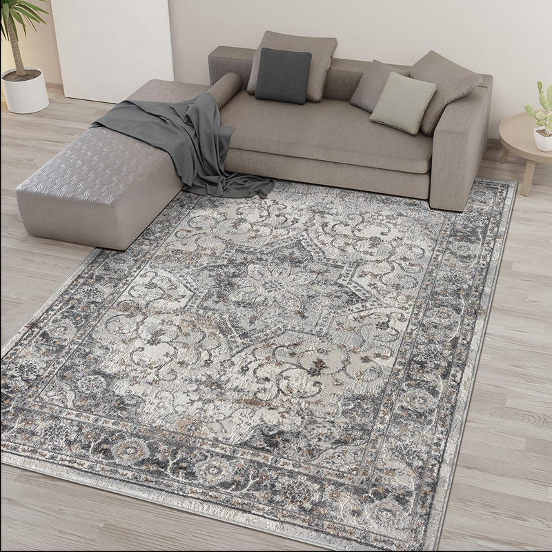 Home Outfitters Grey Medallion Woven Area Rug 8x10&