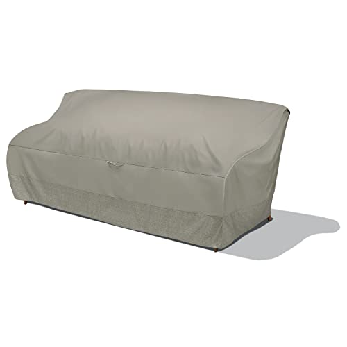 Duck Covers Weekend Water-Resistant Outdoor Sofa Cover with Integrated Duck Dome, 77 x 35 x 35 Inch, Moon Rock, Patio Bench Cover