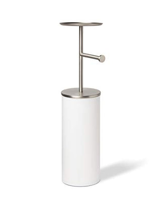 Umbra Portaloo Toilet Paper Holder and Reserve, White/Nickel