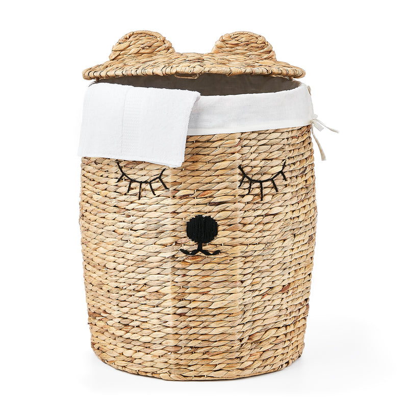 Home Outfitters S/4 Round Bear Hamper Set, Natural