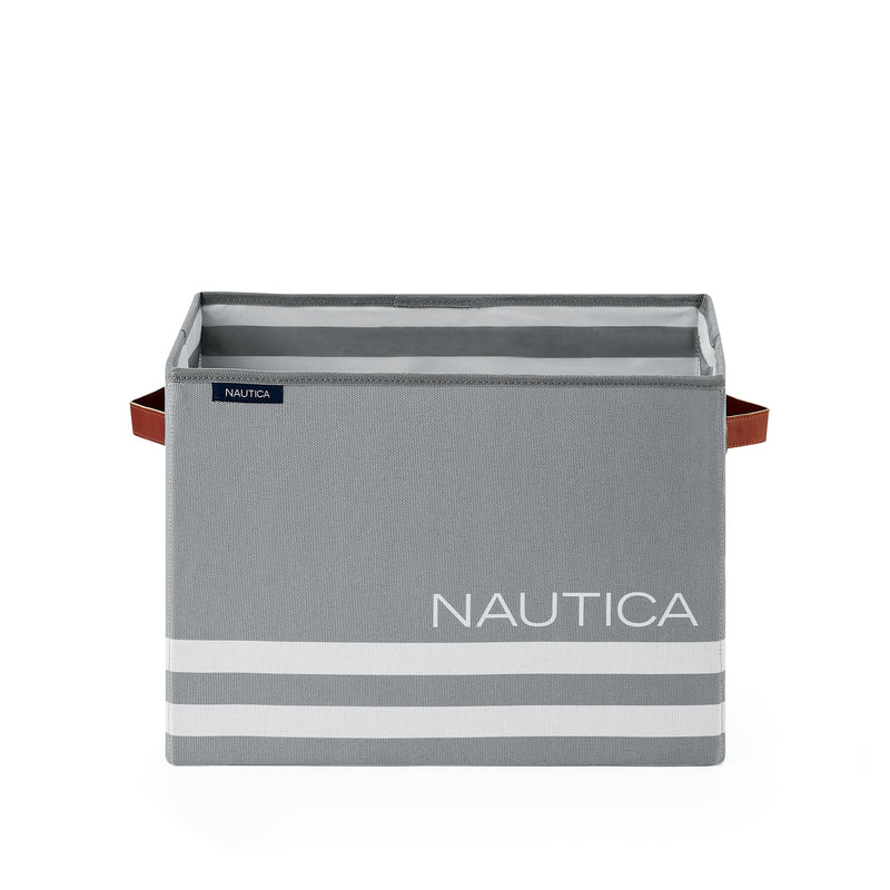 Home Outfitters Folded Rect Bin No Lid, Grey Stripe
