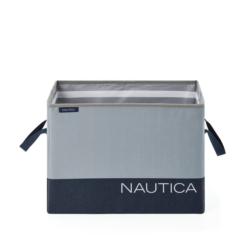 Home Outfitters Folded Rect Bin No Lid, Grey Block