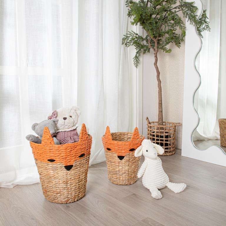 Home Outfitters S/2 Round Fox Baskets, Natural