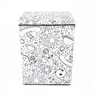 Kid'S Coloring Lidded Hamper W/ 4 Pack Of Washable Markers - Case Pack Of 6, Space Print