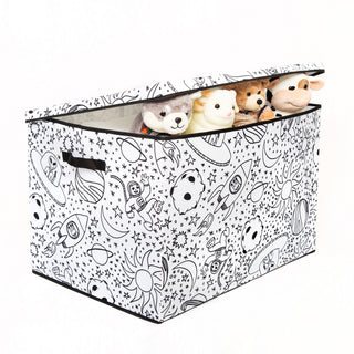 Home Outfitters Kids Coloring Large Trunk with Lid, Space Print