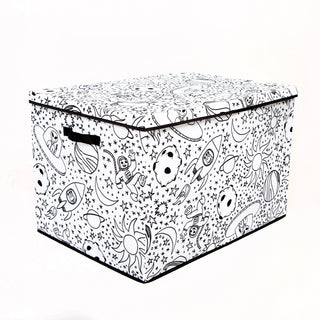 Home Outfitters Kids Coloring Large Trunk with Lid, Space Print