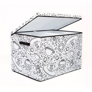 Home Outfitters Kids Coloring Medium Trunk with Lid, Space Print